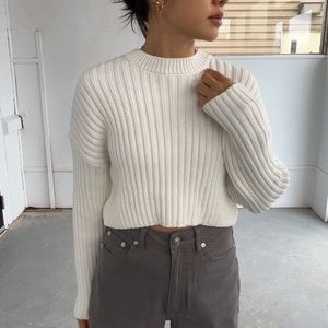 Zara Cropped Knit Sweater - Size Small